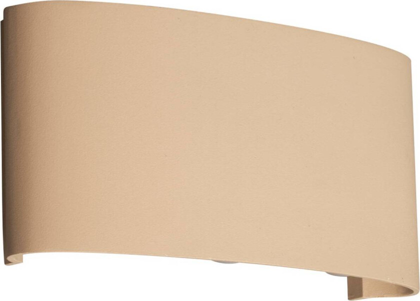 Utendørs LED-vegglampe Berlin, sandfarget, bredde 17 cm, metall