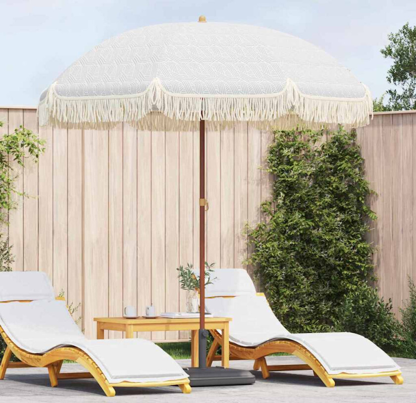 Parasoll Grå og hvit Ø 205 x 209 cm Stål