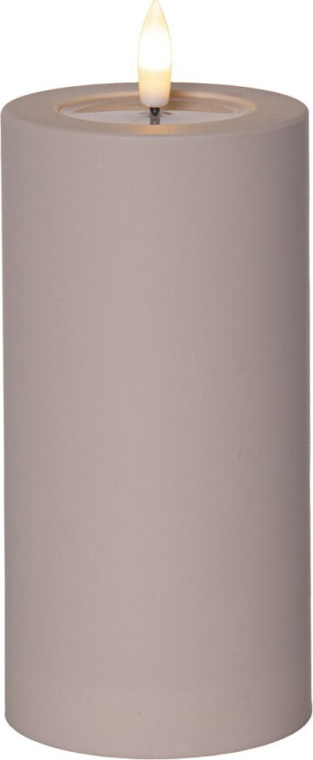 LED-BLOKKLYS FLAMME SOFT BEIGE / 17,5 CM / TIMER / INNENDØRS/UTENDØRS
