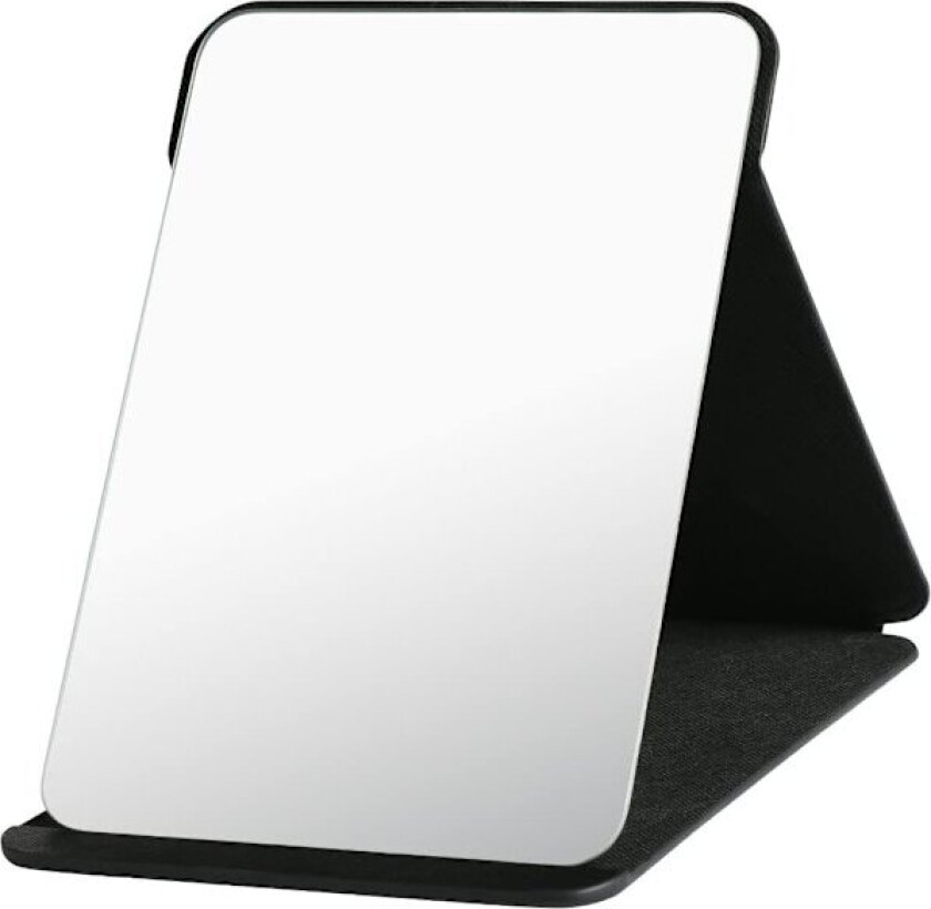 25,5*18 cm Sammenleggbart Bordstående Speil med PU-Lær Sminkespeil, Bærbart Reisespeil, Sammenleggbart Speil med Stativ Bærbar