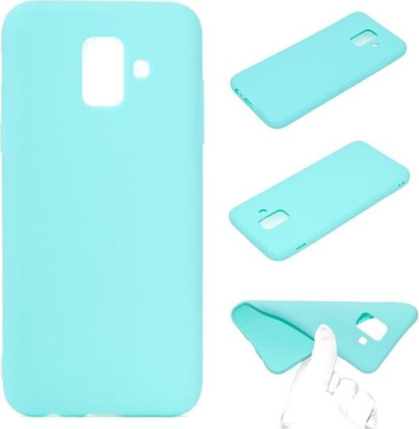 Samsung Galaxy A6 beskyttelses deksel av silikon med matt overflate - baby blå