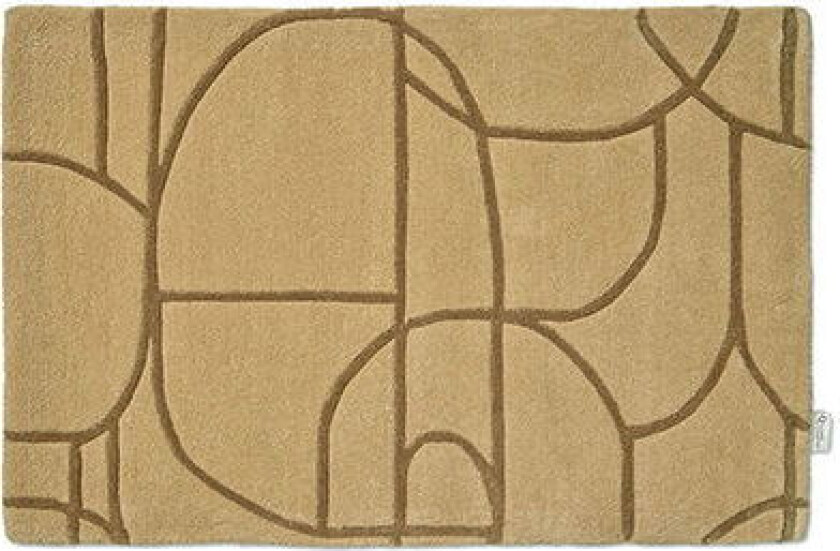 Modern Abstract dørmatte mustard
