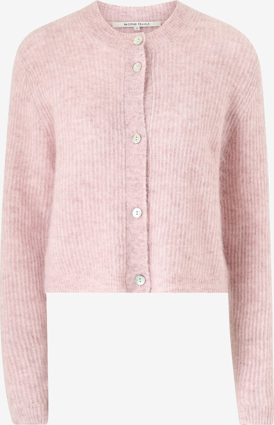Kardigan Andrea Knit Rib LS Cardigan - Rosa