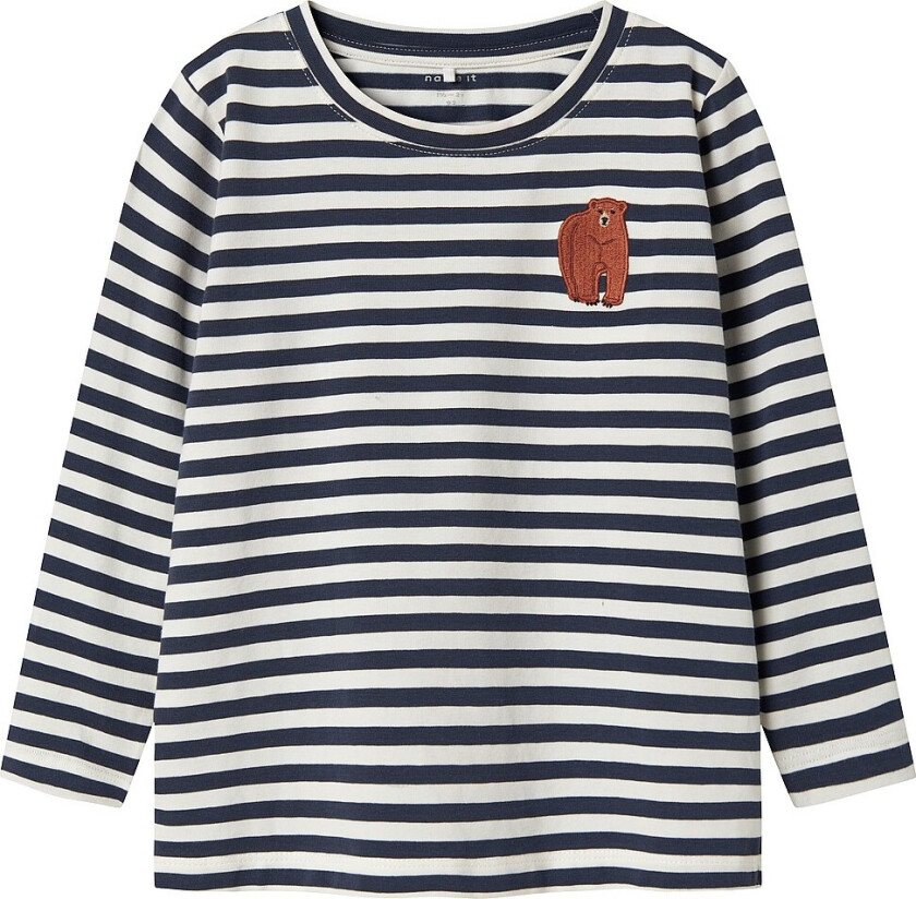 T-skjorte nmmNitu LS PB - Blå