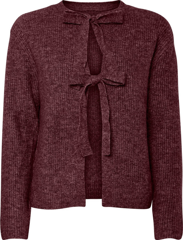 Kardigan pcSilly LS Reversible Tie Knit - Rød