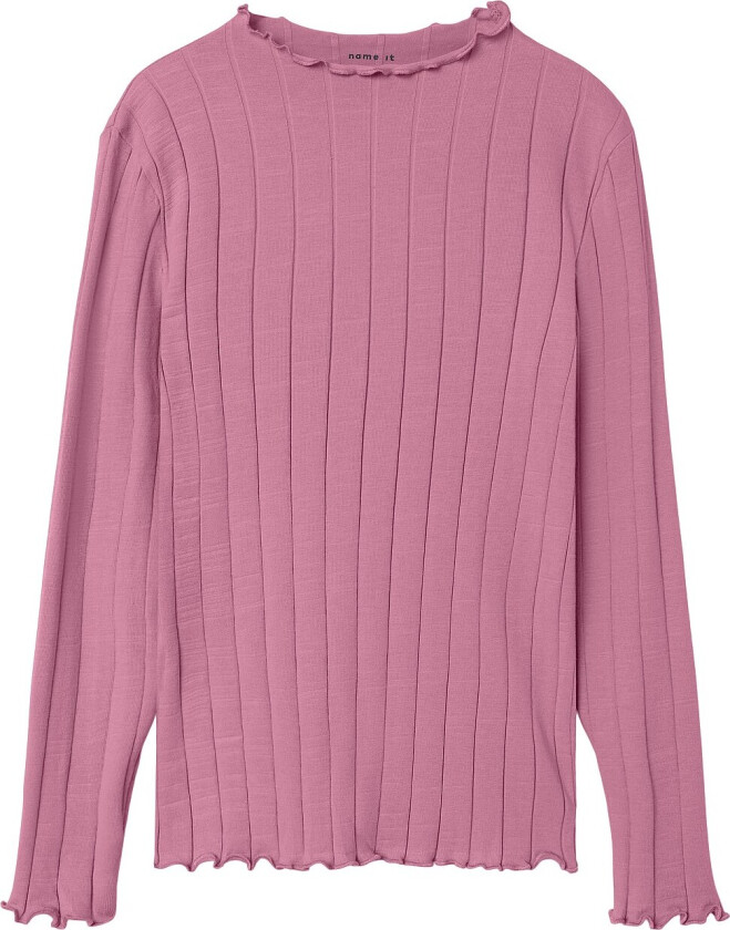 Topp nkfNoline LS Slim Top - Rosa