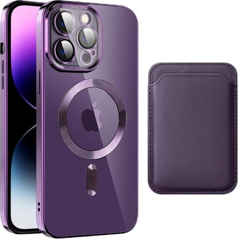 iPhone 14 Pro Max-deksel med MagSafe-kompatibilitet og kortpose - Lilla