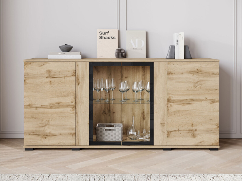 Gammel Skjenk 150x40 cm - Hvit/Rosa