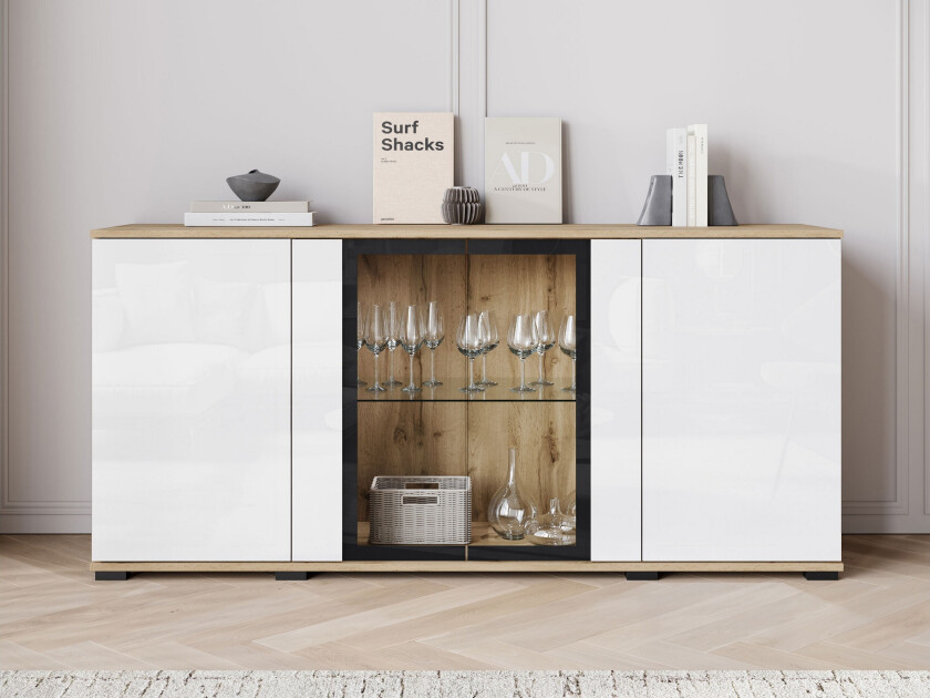 Gammel Skjenk 150x40 cm - Svart