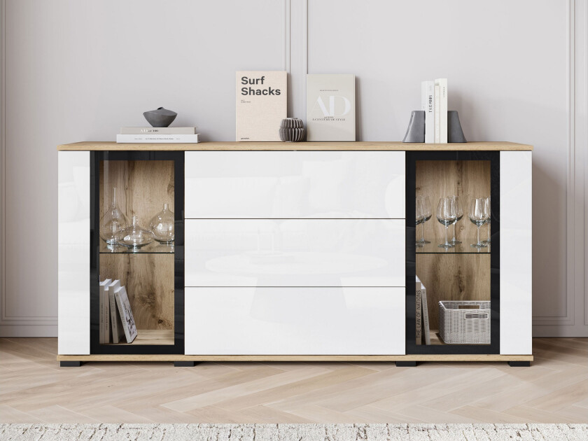 Gammel Skjenk 150x40 cm - Svart