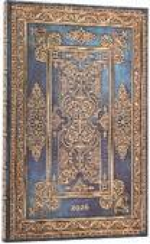 2026 Blue Luxe (Luxe Design) Maxi 12-month Vertical Hardcover Flexi Dayplanner 2026 (Elastic Band Closure)