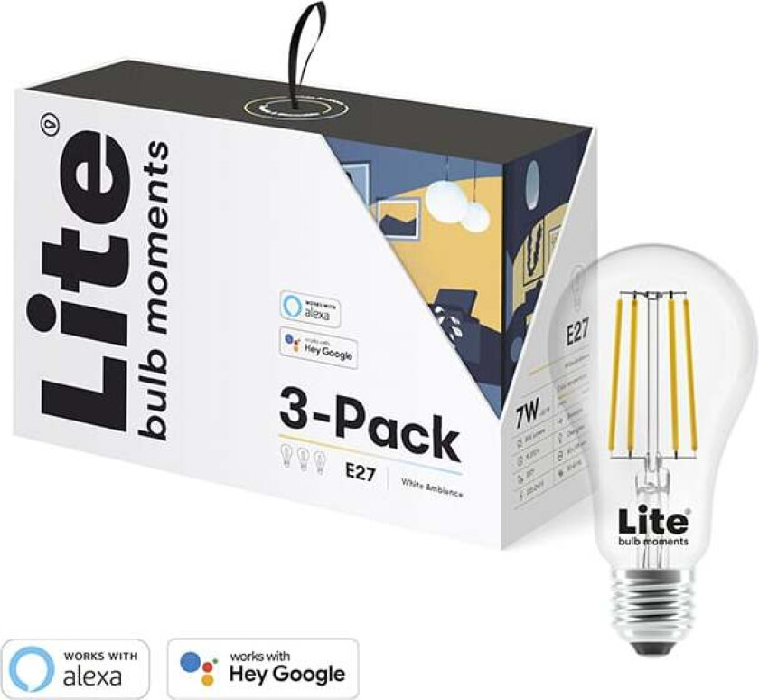 Lite bulb moments - White Ambiance E27 Filament Bulb - 3-Pack -S
