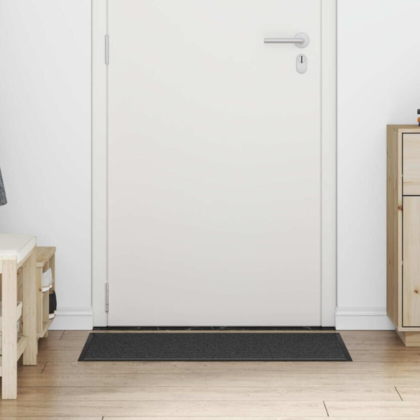 Dørmatte Striped Svart og Grå 60 x 90 cm Polypropylen, PVC