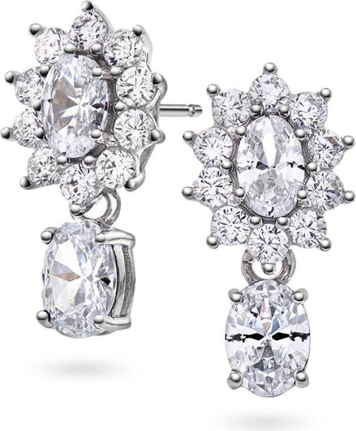 Royal øredobber i 925 sølv med zirkonia