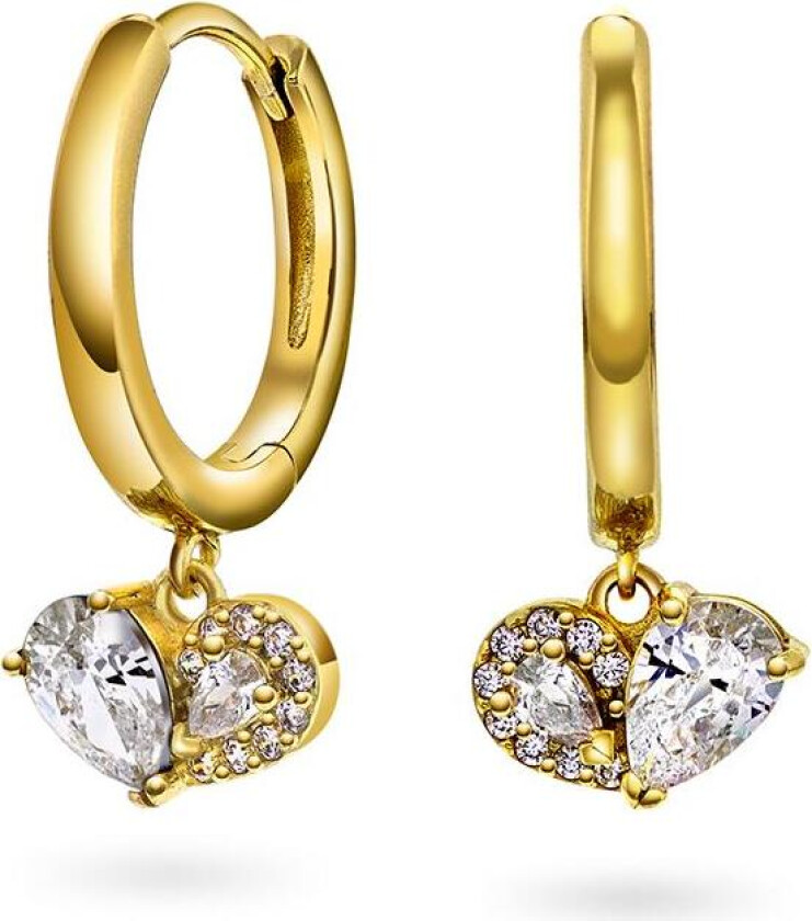 Øredobber i 925 forgylt sølv med zirkonia