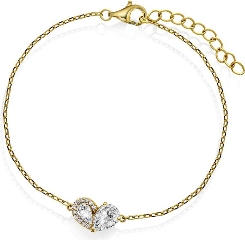 Armbånd i 925 forgylt sølv med zirkonia