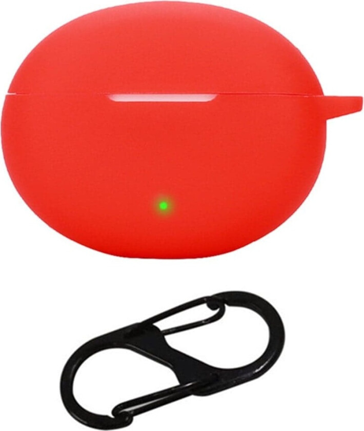 OnePlus Buds Pro 3 Bluetooth Earphones Case Soft Silicone Cover with Anti-Lost Buckle - Red