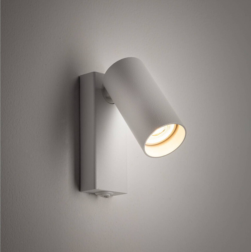 Veggspot FOURTY, hvit, høyde 17 cm, metall, GU10