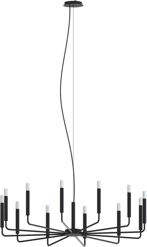 Lysekrone ORTO B, svart, metall, Ø 103 cm, 12 lyskilder