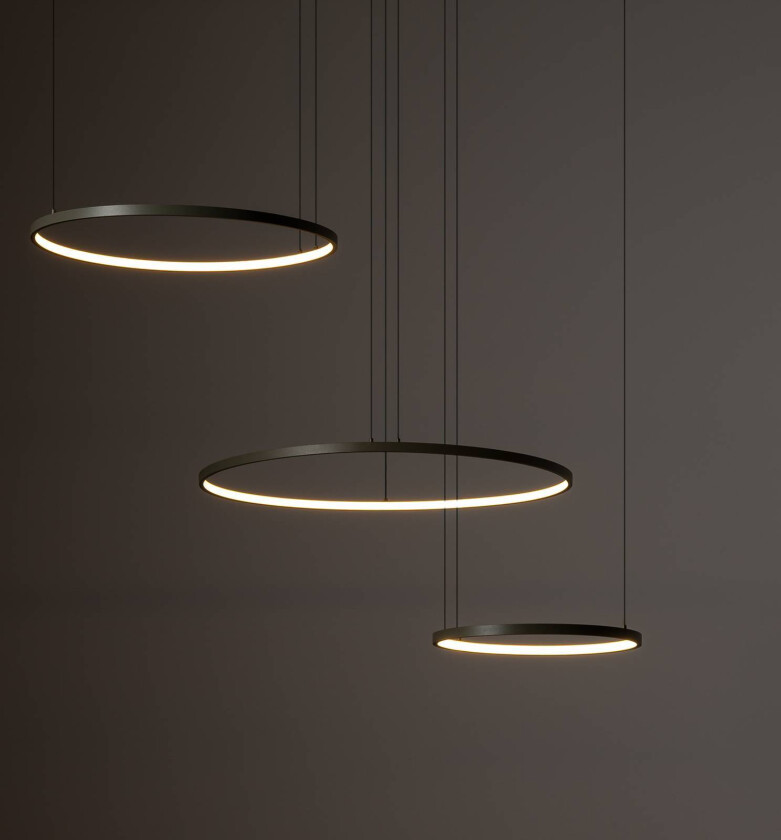 LED-hengelampe CIRCOLO, olivgrønn, Ø 30/45/60 cm, 3 lyskilder