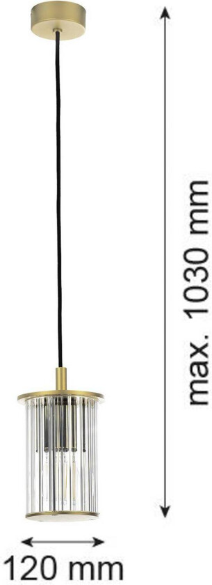 Utendørs pendellampe Nora, gull/transparent, IP44, glass