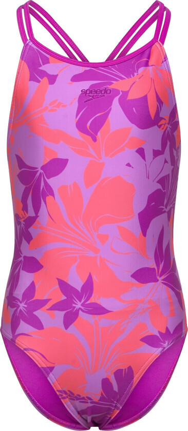 Girls Printed Twinstrap Badedrakt Badetøy Purple Speedo