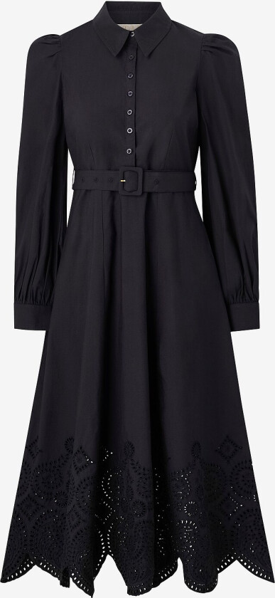 Maxikjole Poplin Midi Dress - Svart