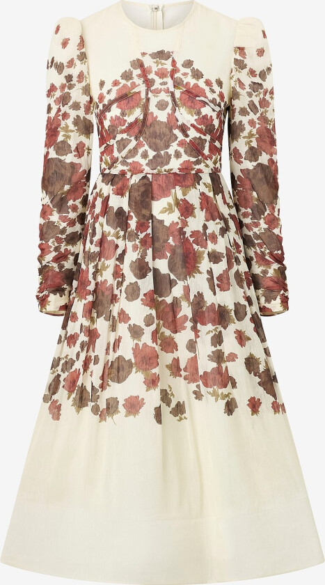 Kjole Leoni Silk Blend Midi Dress - Flerfarget