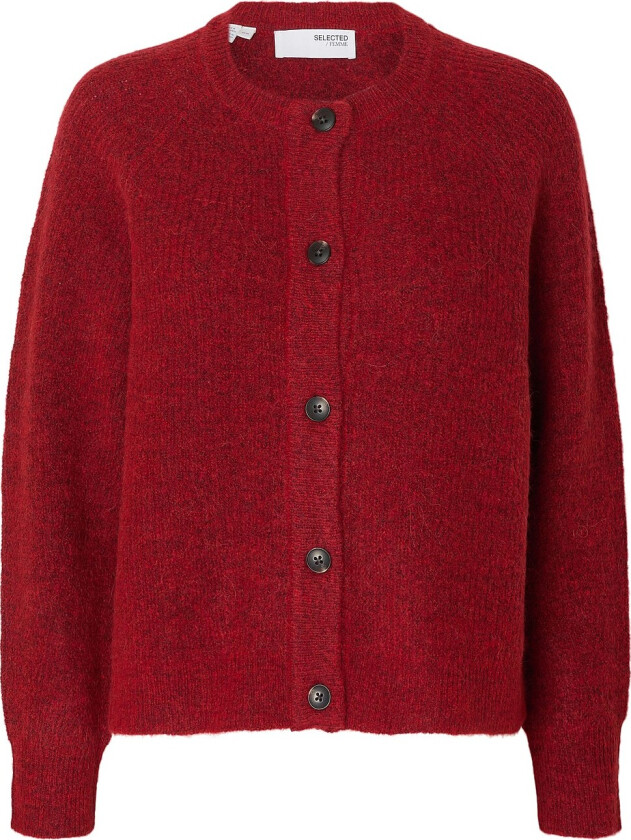 Kofte slfLulu LS Knit Short Cardigan - Rød