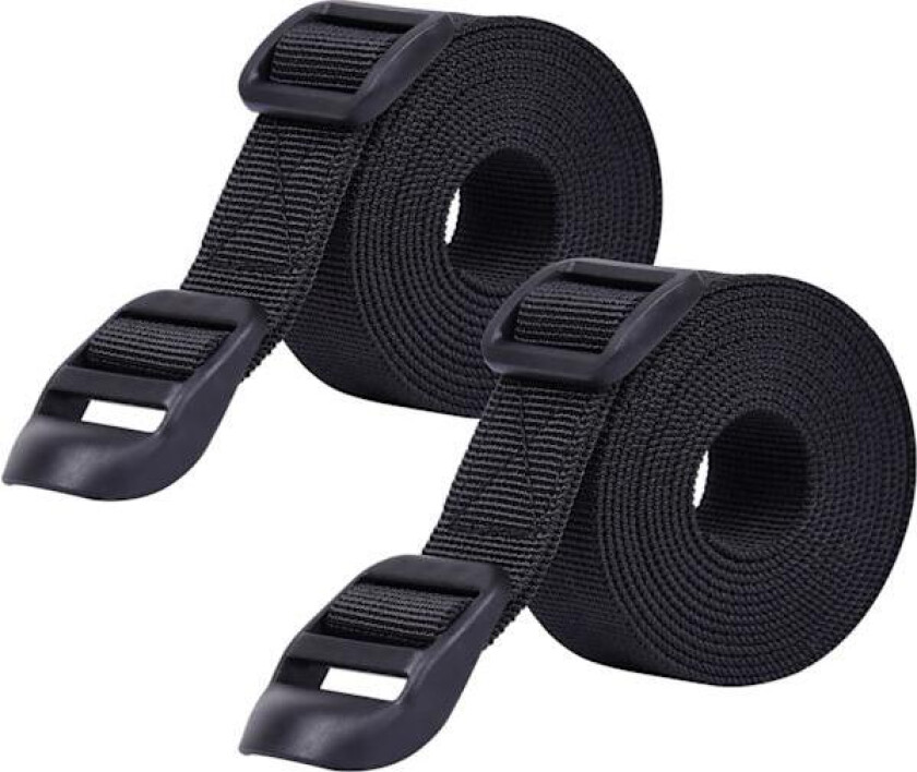 2-pakning med kraftige stropper i vevd materiale for backpacking, komprimering av sovepose, bagasje, camping og fotturer