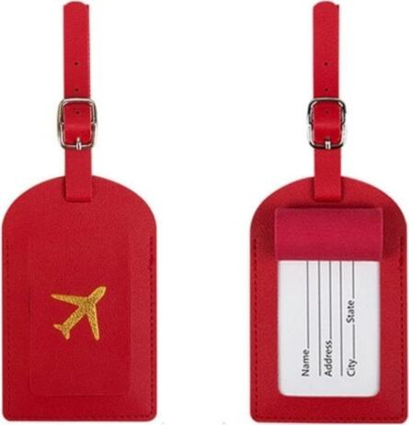 1 stk. Kvinners Menn PU Lær Bagasjelapp Kuffert Identifikasjonsetikett