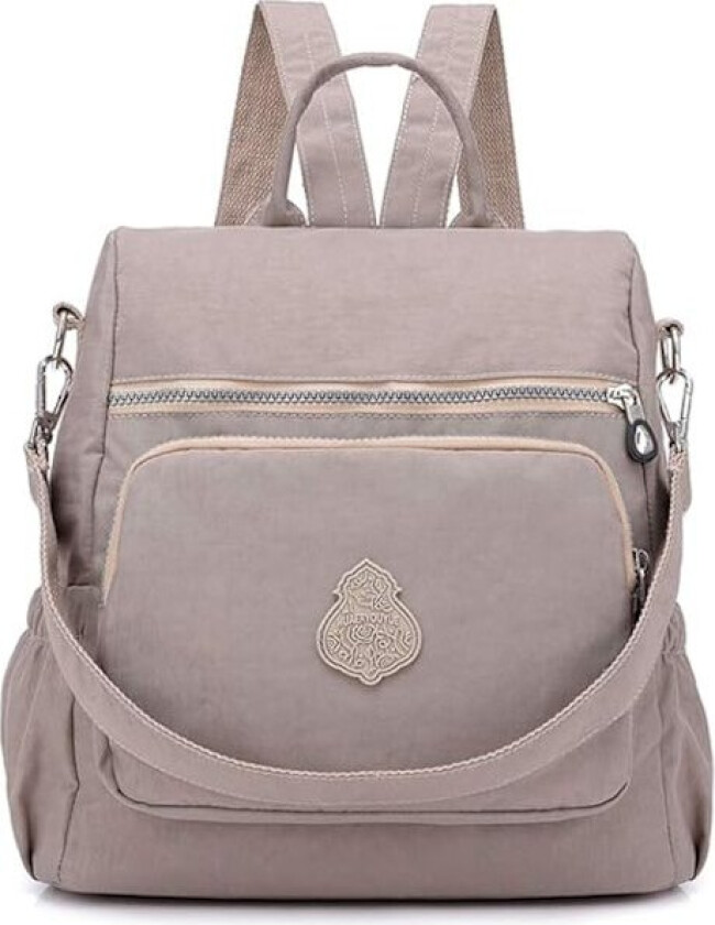 Dame Ryggsekk Kvinner Ryggsekk Håndveske Tyverisikker Vanntett Nylon Skoleveske Reise Casual Daypack Mote Skulderveske Aprikos