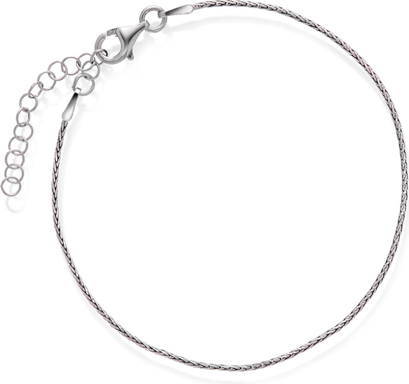 Hvete armbånd i 925 rhodinert sølv, 19 cm