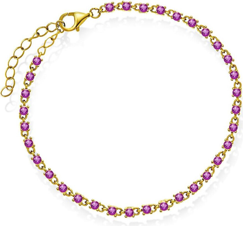 Zela armbånd i 925 forgylt sølv med rosa zirkonia