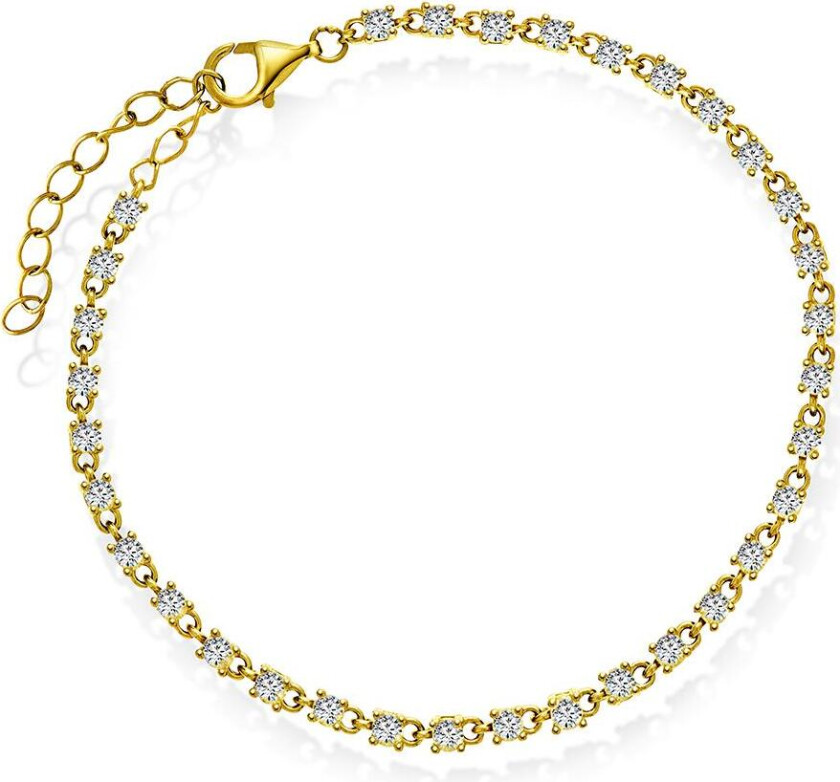 Zela armbånd i 925 forgylt sølv med zirkonia