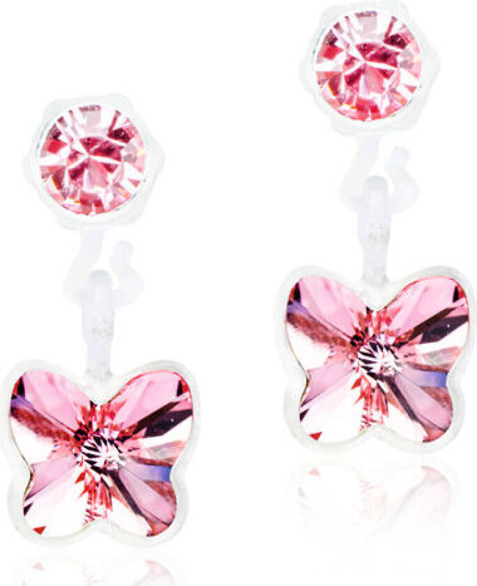 Medical Plastic  Pendant Butterfly 4/5mm Light Rose