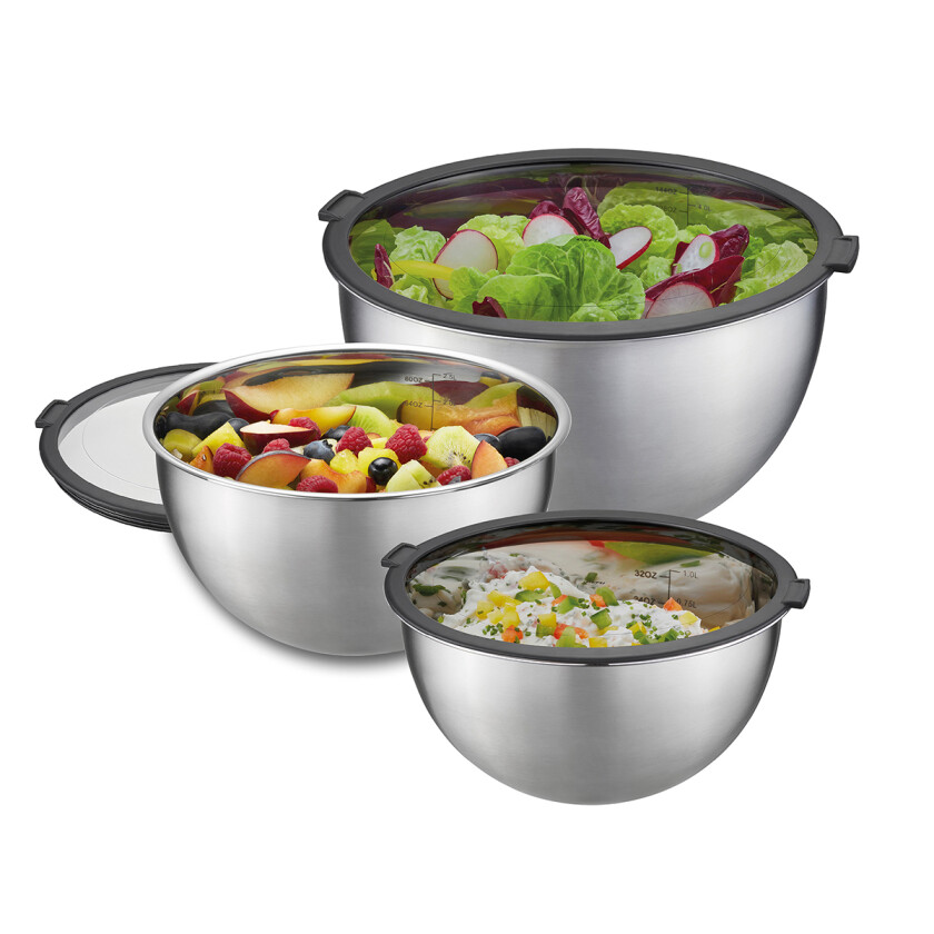 Bilde av - Set of bowls MONDI, 3 pcs. Lid inclusive