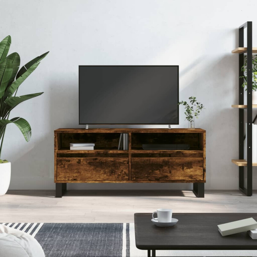 TV-benk røkt eik 100x34,5x44,5 cm konstruert tre