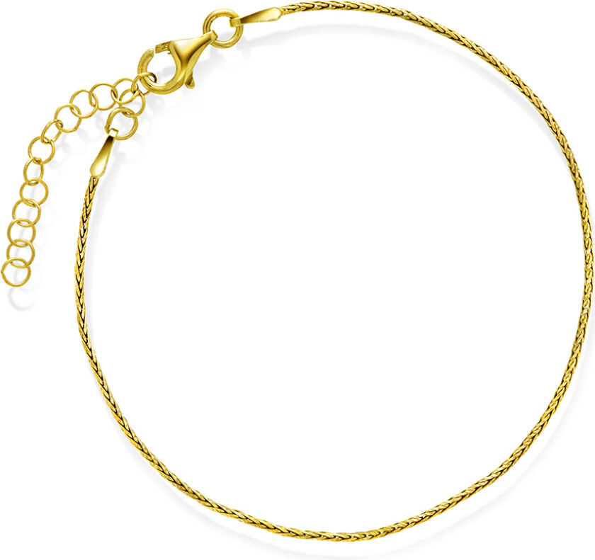 Hvete armbånd i 925 forgylt sølv, 19 cm