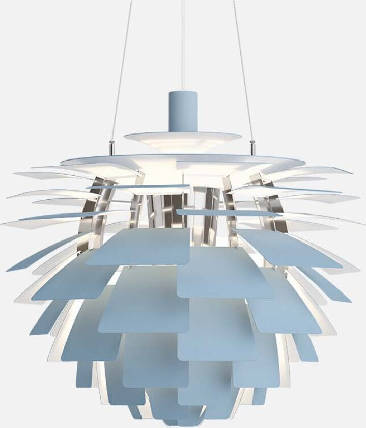 PH Kongle taklampe Ø60 - dusty blue/krom