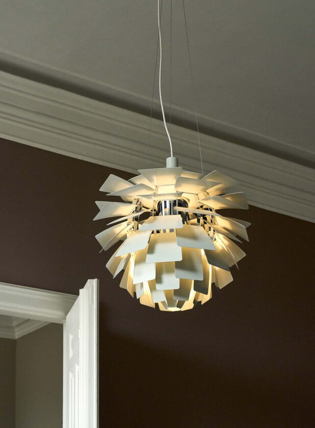 PH Kongle taklampe Ø60 - dusty green/krom