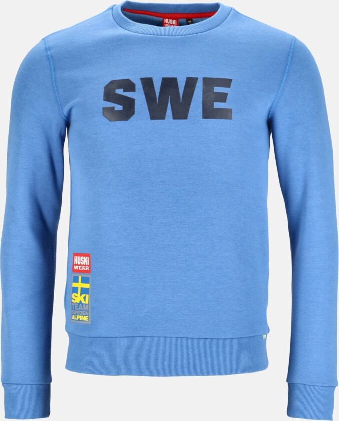 R Swe Team Logo Crew, Azure Blue, S, Strikkede