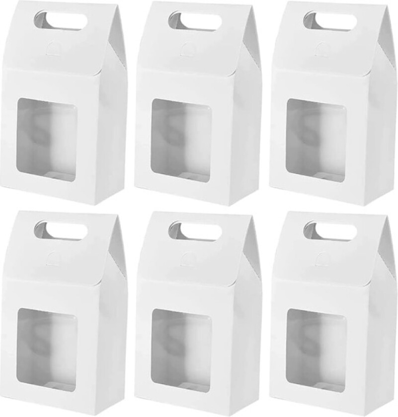 25 stk Kraftpapir Gaveeske, Gavepose med Vindu, Papirposer