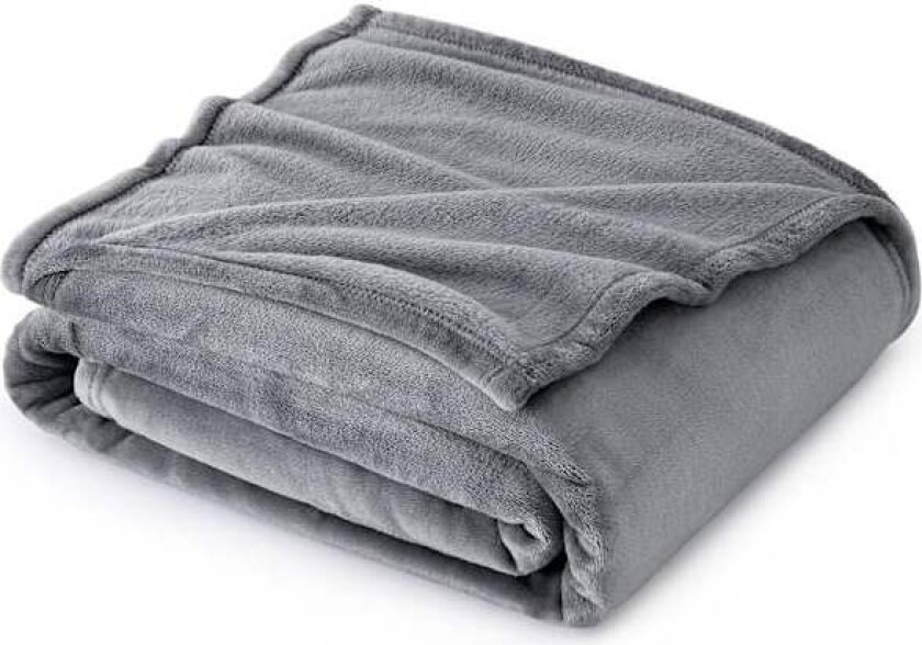 Fleecepledd for sofa - Myke, koselige og fluffy pledd for seng, varme enkeltpledd for voksne, sølvgrå