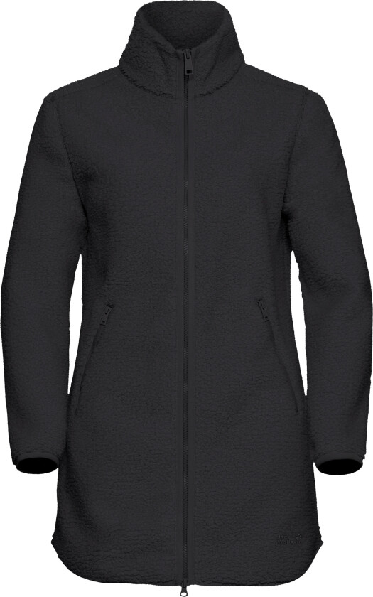 Women's High Curl Coat Black