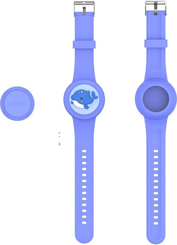 Apple AirTag Silikonrem med 3D-Design – Blå / Delfin