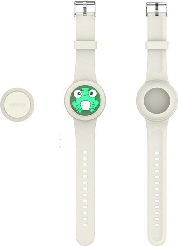 Apple AirTag Silikonrem med 3D-Design – Beige / Frosk