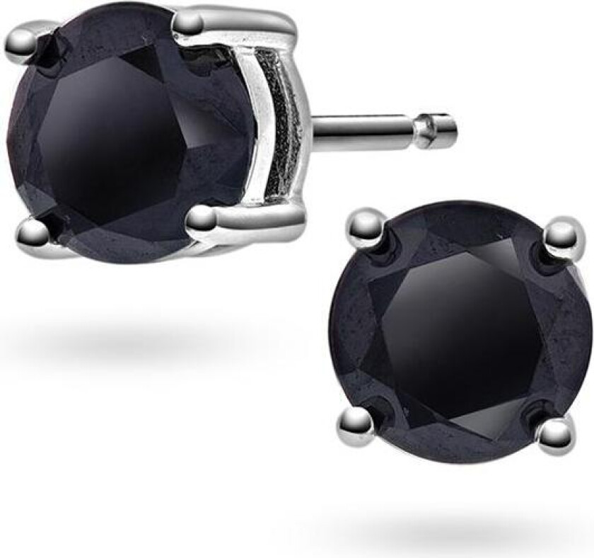 Dylan øredobber i 925 sølv med sort zirkonia