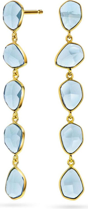 Mirage øredobber i 925 forgylt sølv med syntetisk iolitt