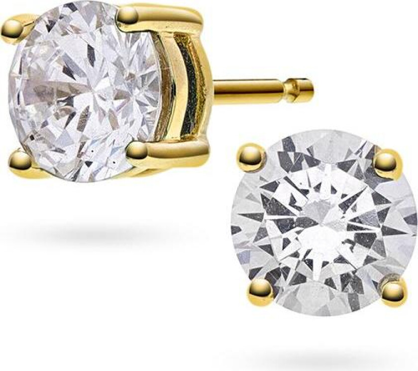 Dylan øredobber i 925 forgylt sølv med zirkonia